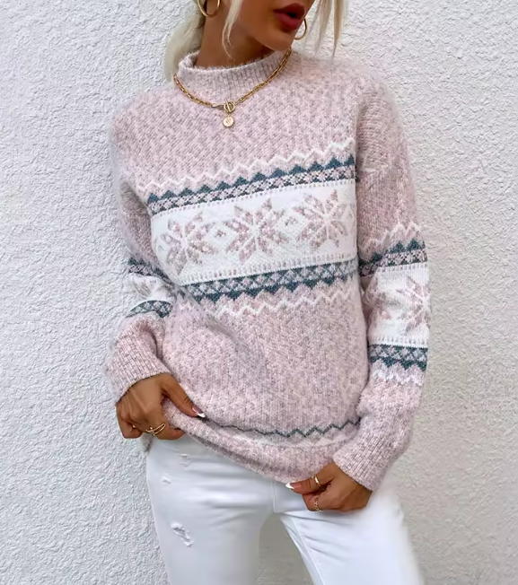 Sueter mujer copo de nieve manga larga Silamoda